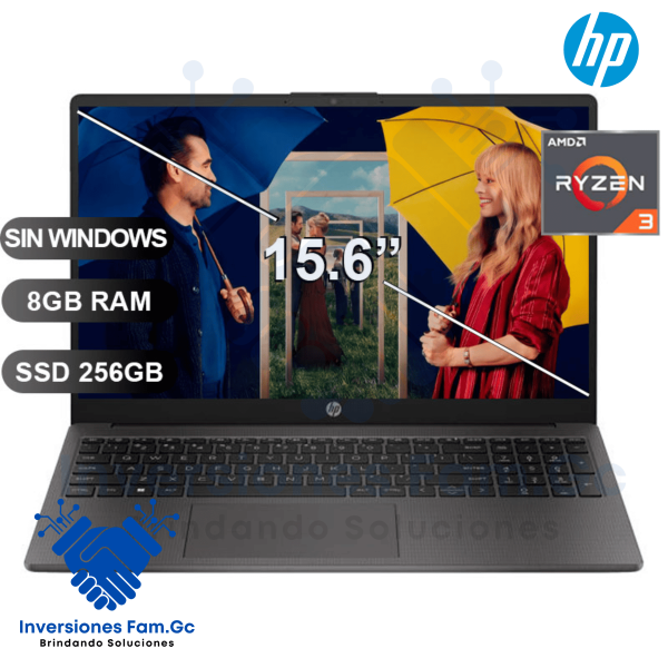 LAPTOP HP 255 G10 RYZEN3 7320U/ 8GB/ SSD256GB/ 15.6/ WINDOWS 11/ BF9X1AT