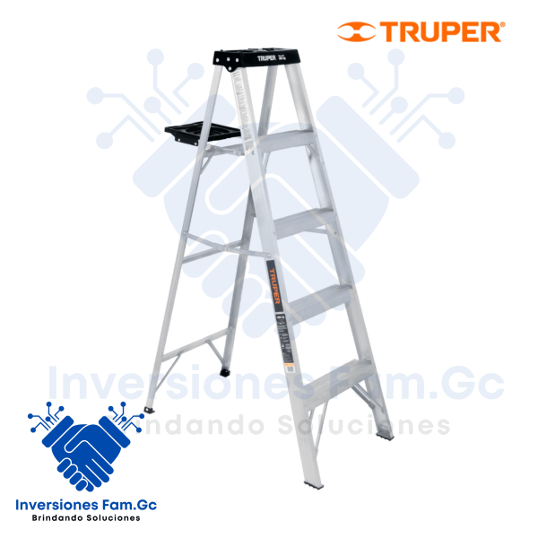 ESCALERA DE TIJERA TIPO III 4 ESCALONES Y BANDEJA, TRUPER
