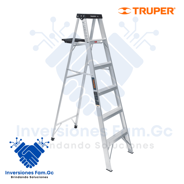 ESCALERA DE TIJERA TIPO III 5 ESCALONES Y BANDEJA, TRUPER