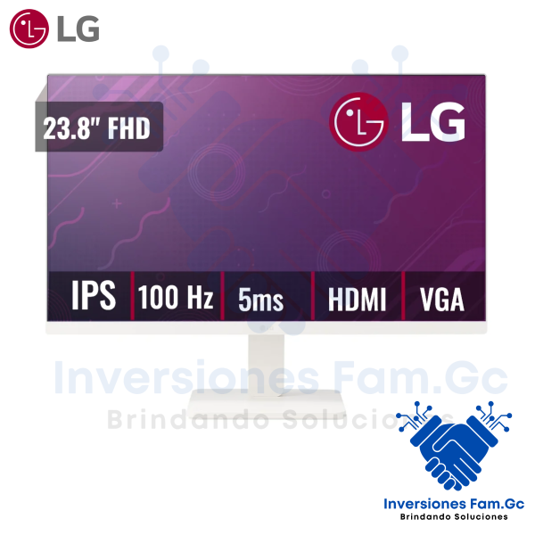MONITOR LG 24" FHD IPS - 100HZ, 5MS (MODELO 24MR400-W)